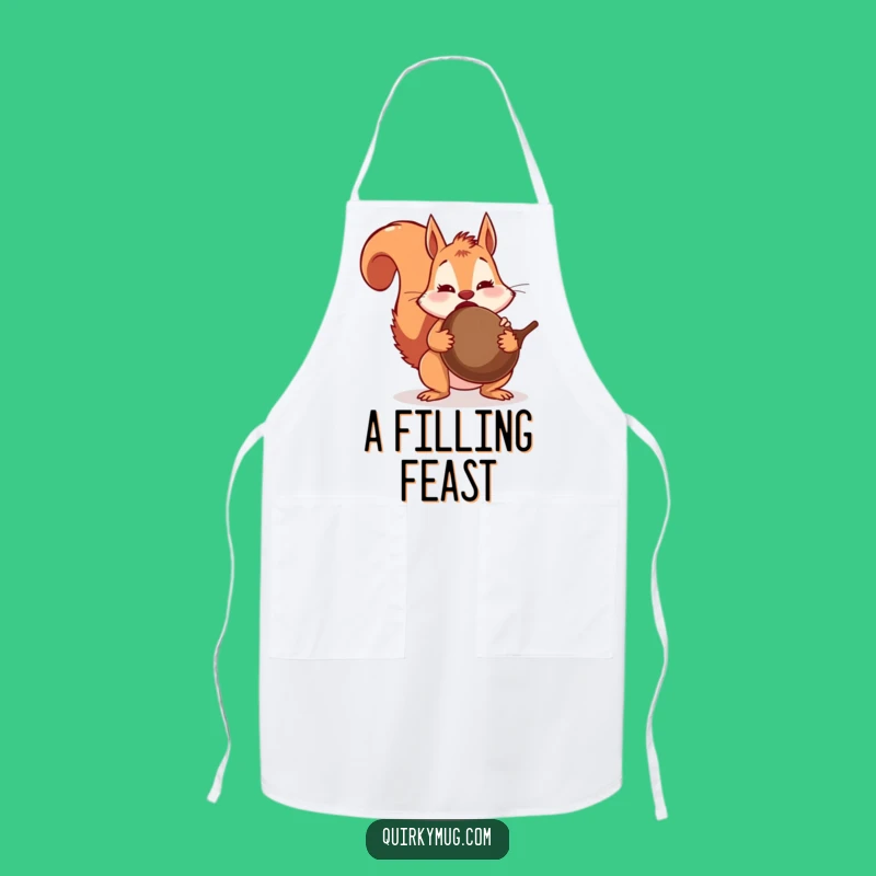 Funny Squirrel Acorn Surprise Apron: Kitchen Overload Chef, Gift for Big Eaters
