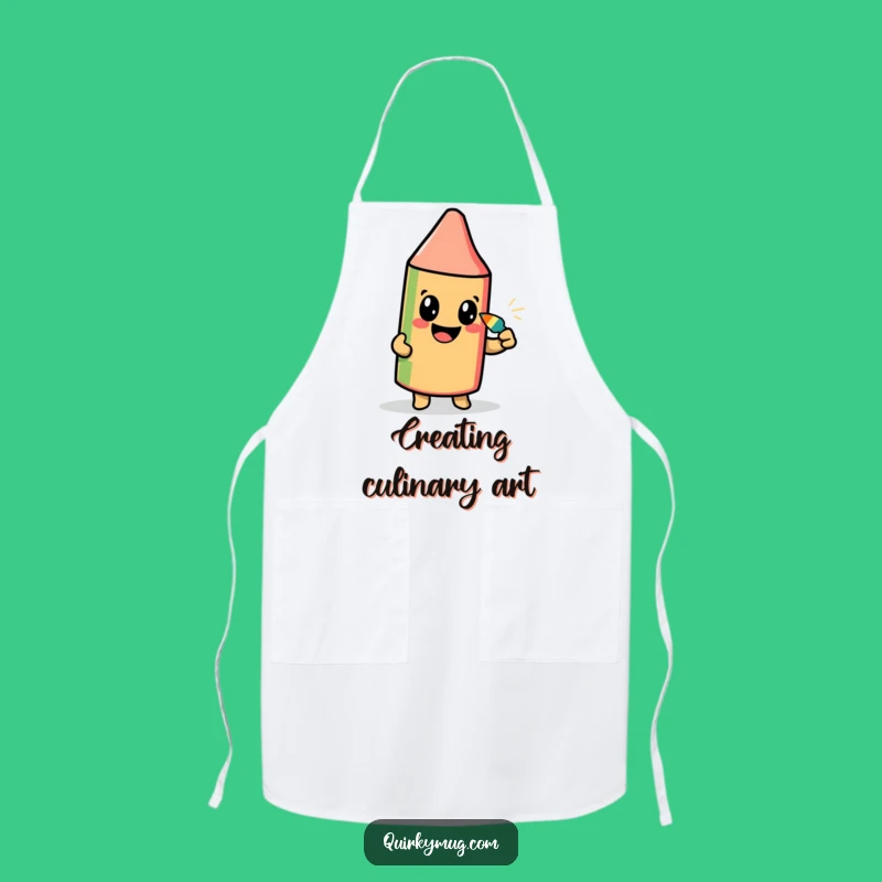 Funny Crayon Self-Portrait Apron - Artistic Character Drawing with Own Tip, Chef Gift