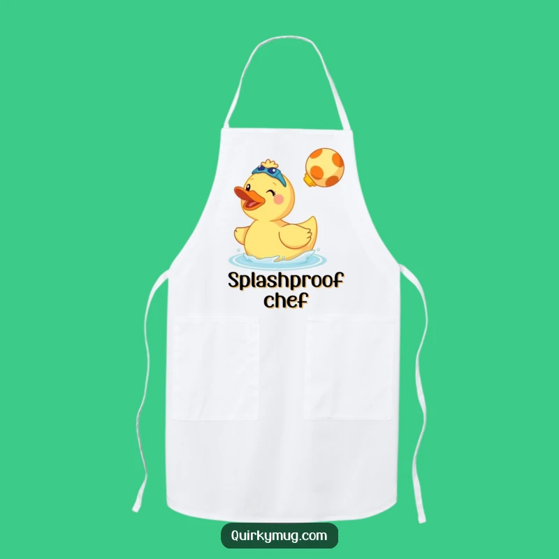 Funny Giant Rubber Duck Apron - Splash Through Kitchen Fun