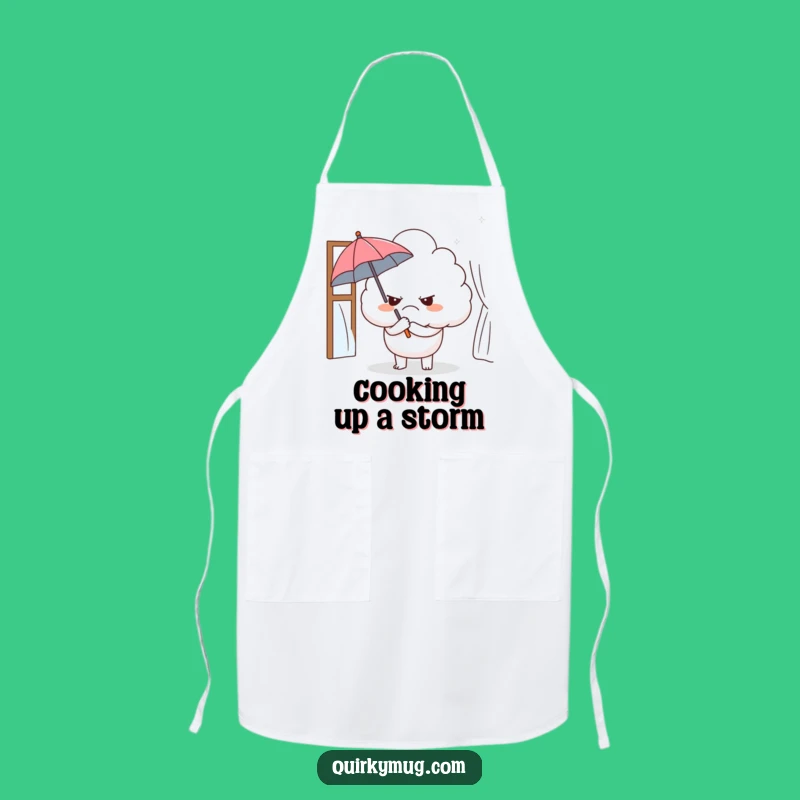 Funny Grumpy Cloud Apron: Cook with Ironic Flair in the Kitchen