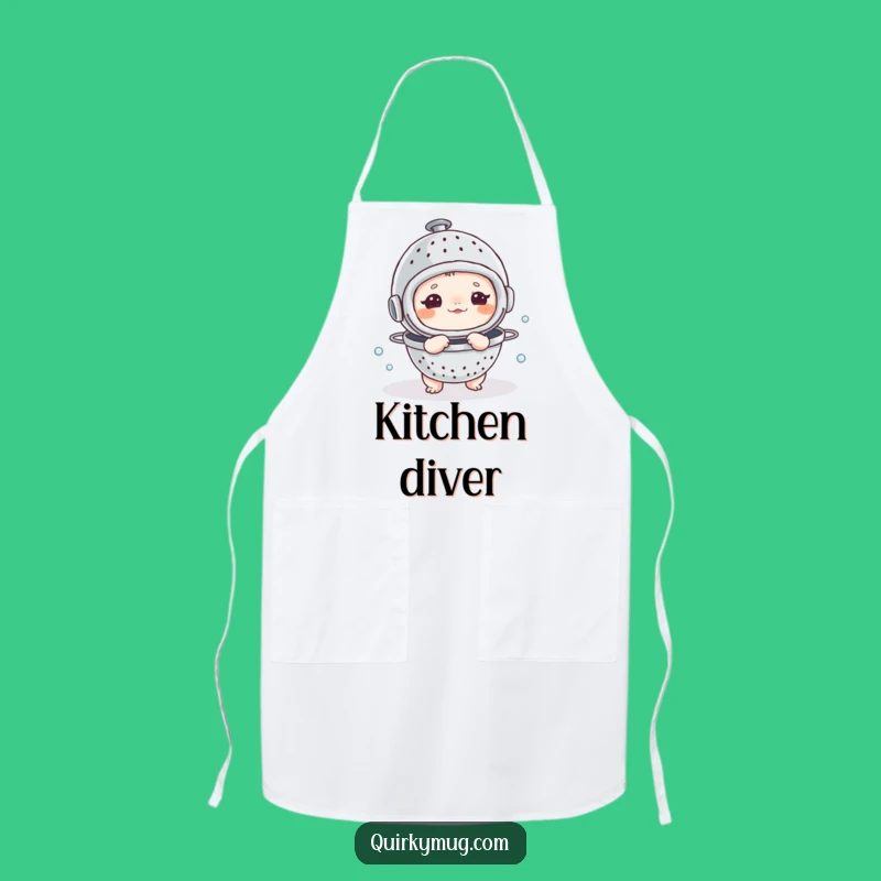 Funny Diver Apron: Colander Helmet Kitchen Fun, Perfect Humorous Gift