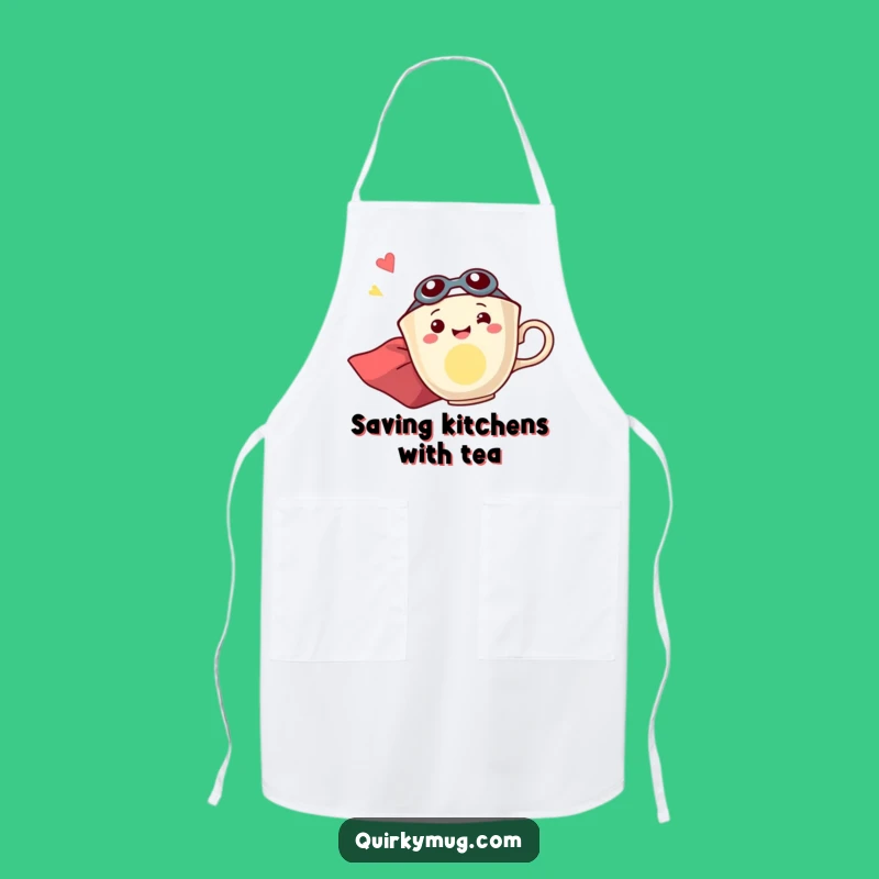 Funny Flying Teacup Superhero Apron - Cook Up a Storm with Excitement