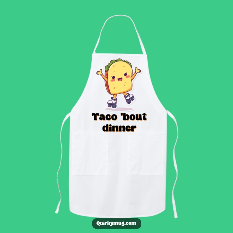 Funny Taco Roller Skate Apron - Kitchen Humor Gift
