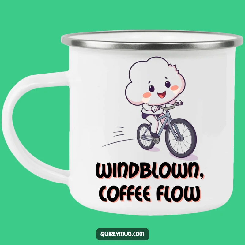Funny Cloud's Campfire Bike Tale Camping Mug - Outdoor Laughs Guaranteed!