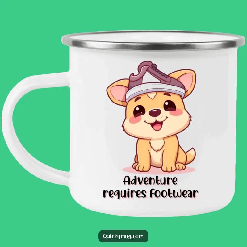 Funny Dog Shoe Hat Camping Mug: Hilarious Outdoor Companion for Your Morning Brew
