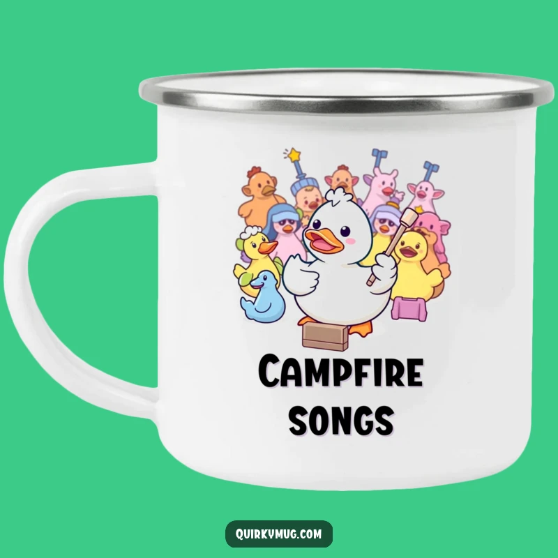 Funny Kawaii Duck Conductor Camping Mug: A Hilarious Gift for Campfire Melodies