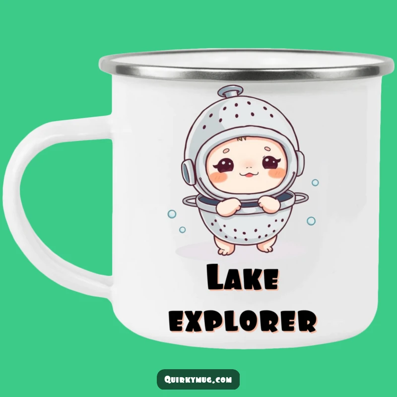 Funny Diver Camping Mug: Colander Helmet Exploration Fun, Perfect Humorous Gift