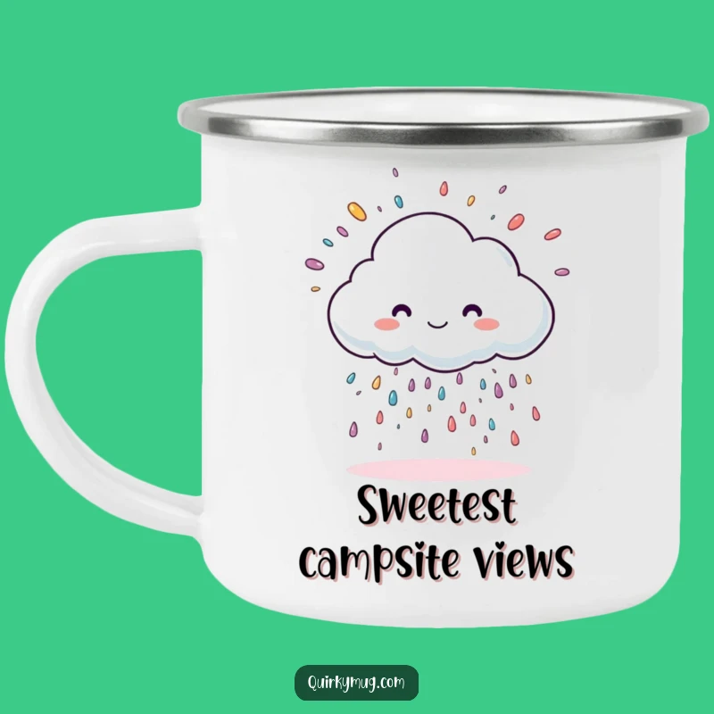 Funny Sprinkle Cloud Camping Mug - Outdoor Whimsy Gift