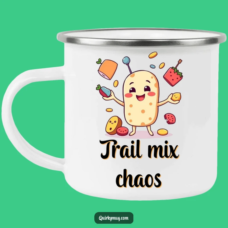 Funny Food Juggler Camping Mug: Hilarious Outdoor Companion for Adventurous Laughs