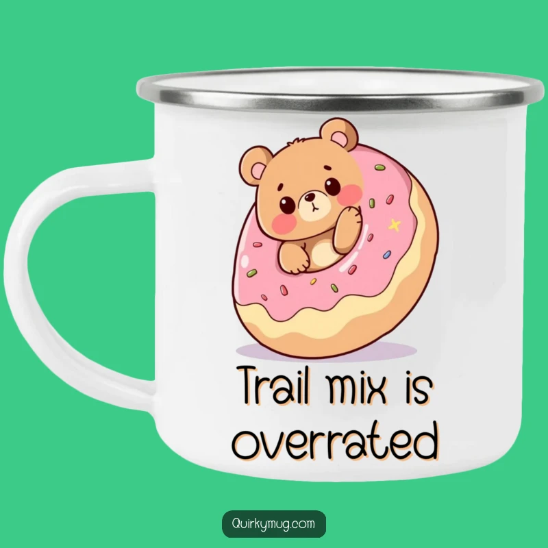 Funny Bear Donut Trip Camping Mug: Hilarious Outdoor Companion for Your Coffee Break