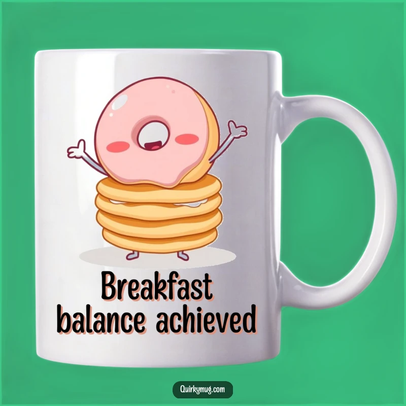 Funny Donut Pancake Mug - Wobbly Jelly Balance Breakfast Gift