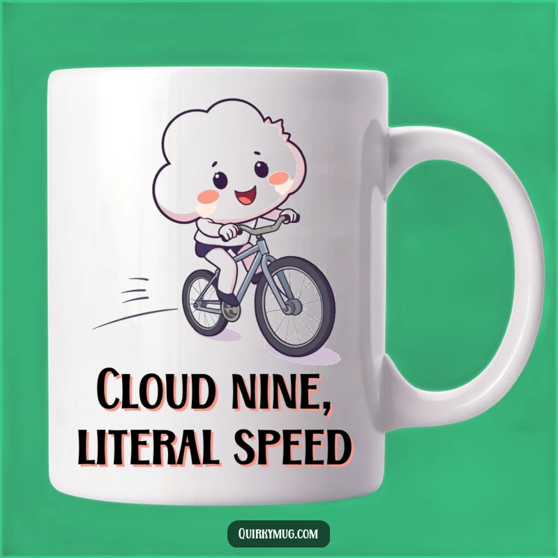 Funny Cloud Bicycle Mishap Mug - Hilarious Extreme Sport Gift for Dads