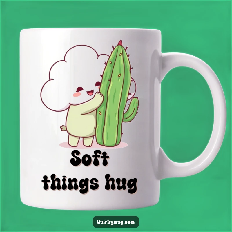 Funny Cloud Cactus Hug Mug - Sweet & Prickly Humor Gift