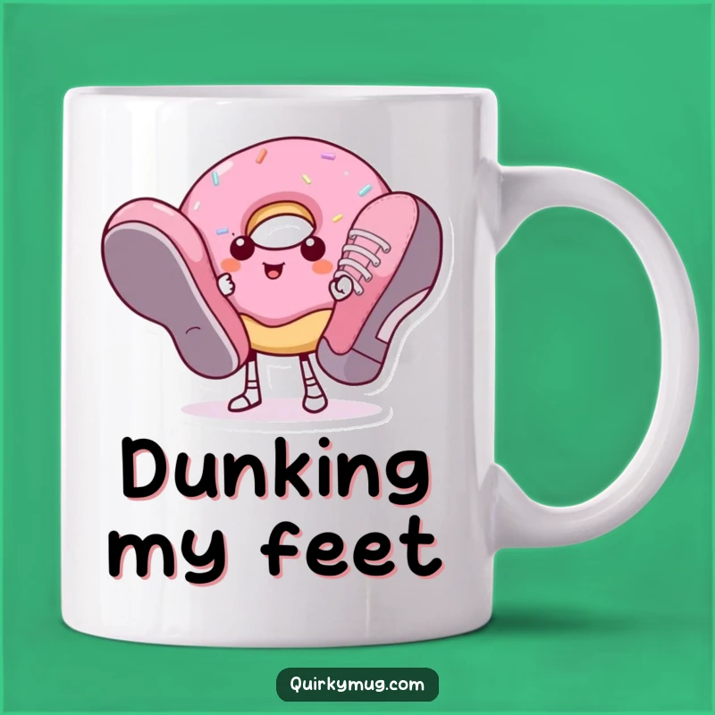 Funny Donut Giant Shoes Mug - Hilarious Pastry Problem Gift