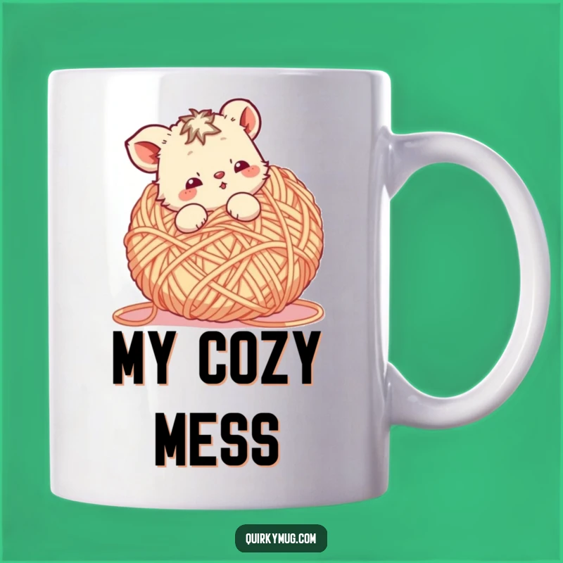 Funny Yarn Animal Mug: Tangled Up in Fun, Hilarious Funny Gift for Crafters!