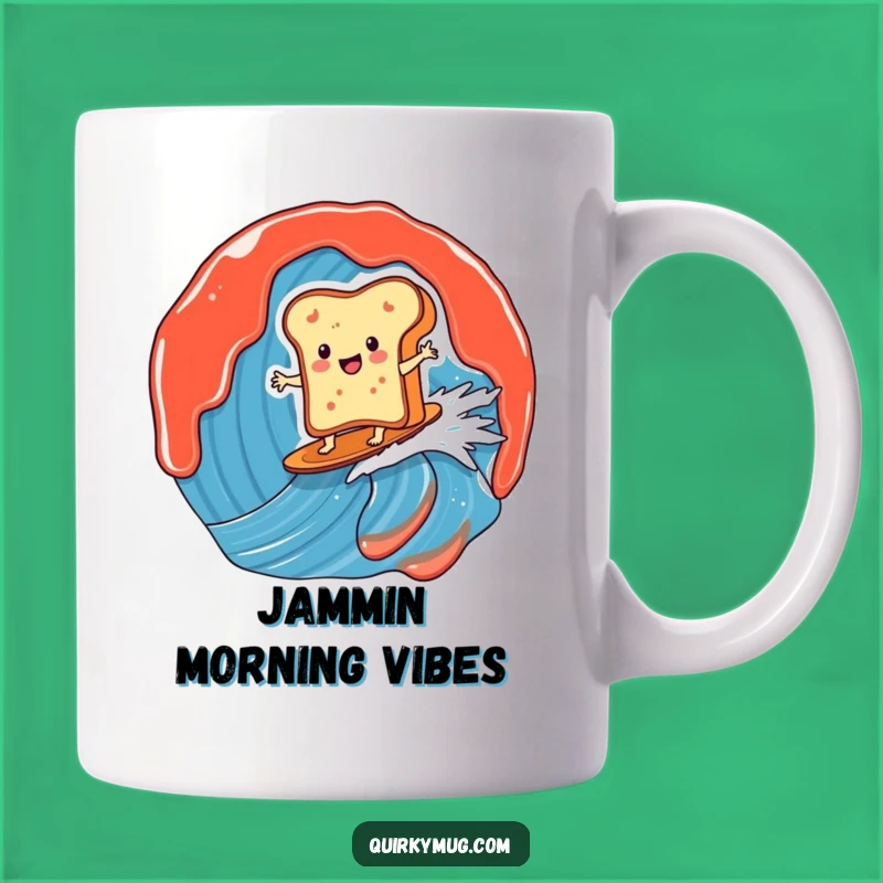 Funny Toast Surfer Mug: Hilarious Jam Wave Design, Perfect Gift!