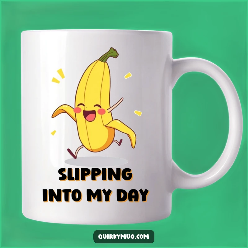 Funny Banana Peel Mug: Delighted Pratfall Banana - Hilarious Slip-Up Gift!