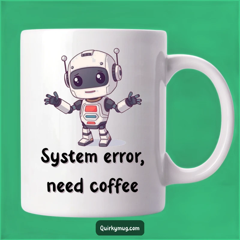 Funny Robot Dance Mug: Clumsy Character Design, Perfect Gift for Tech Lovers