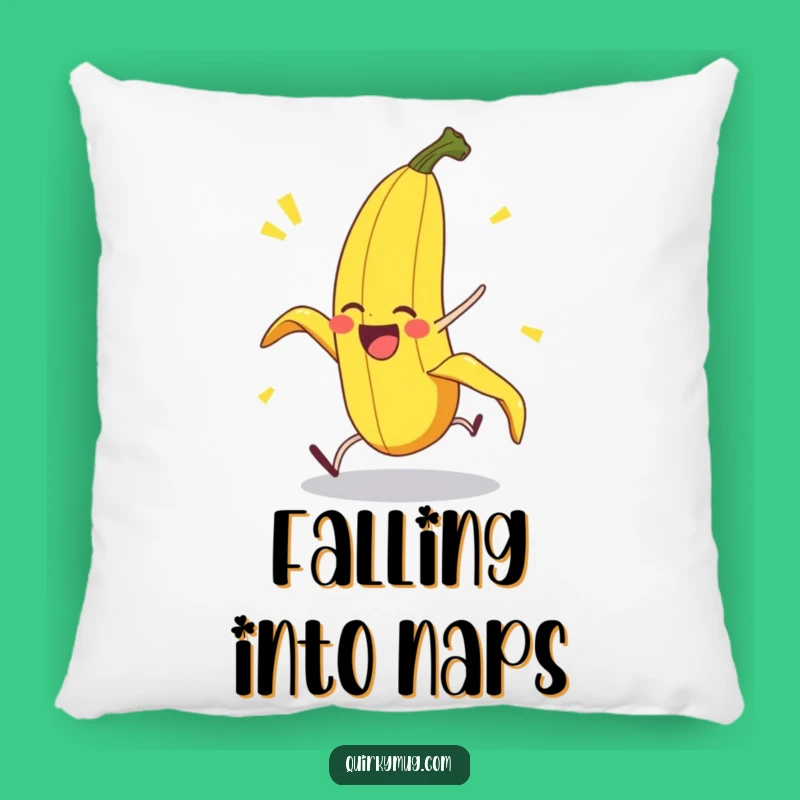 Funny Banana Peel Pillow: Cozy Delighted Pratfall Banana - Hilarious Home Accent Gift!