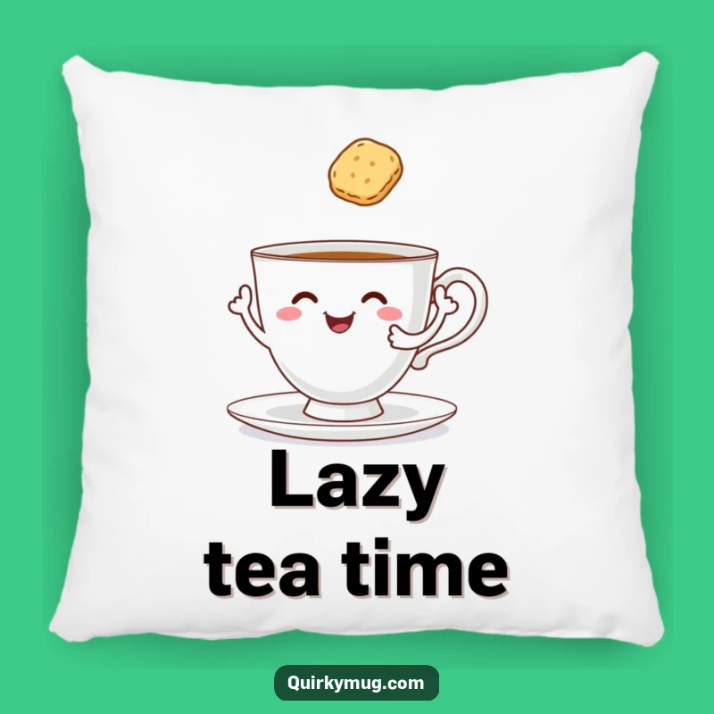 Funny Tea Pillow: Cheerful Teacup Serves Itself, Cozy Snack Gift!