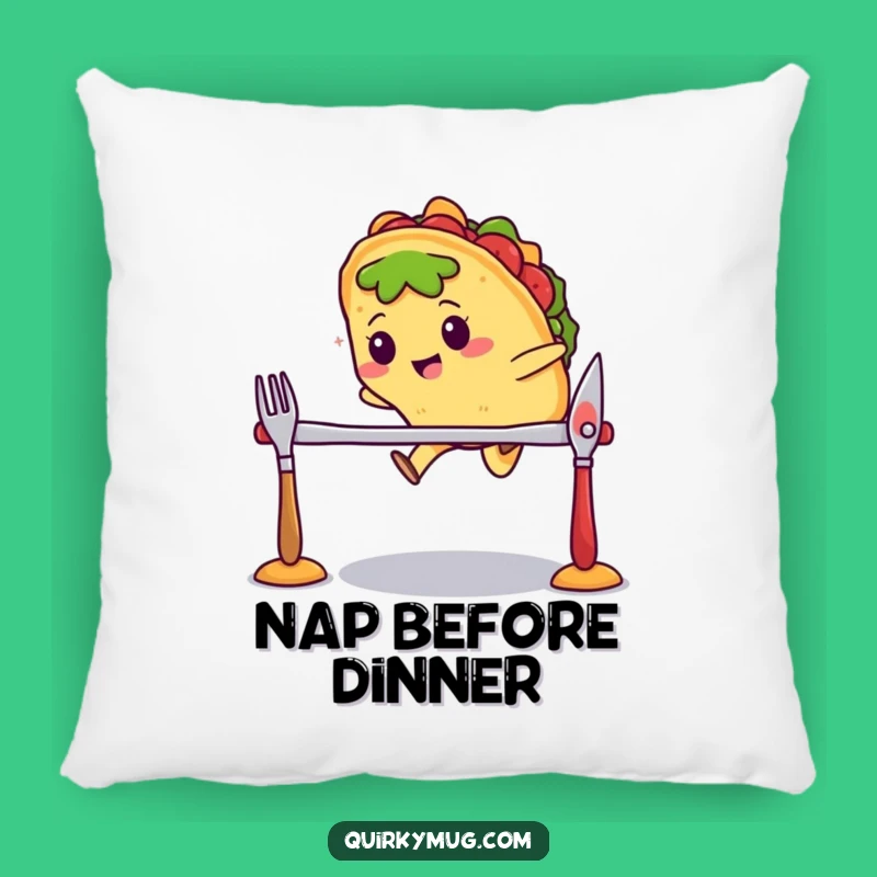Funny Kawaii Taco Cutlery Jump Pillow - Comfy Motivational Gift