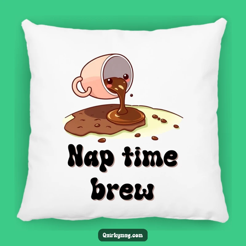 Funny Kawaii Coffee Spill Pillow - Comfy Subtle Humor Gift