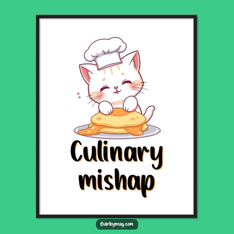 Funny Cat Chef Digital Art - Pancake Mishap Wall Decor