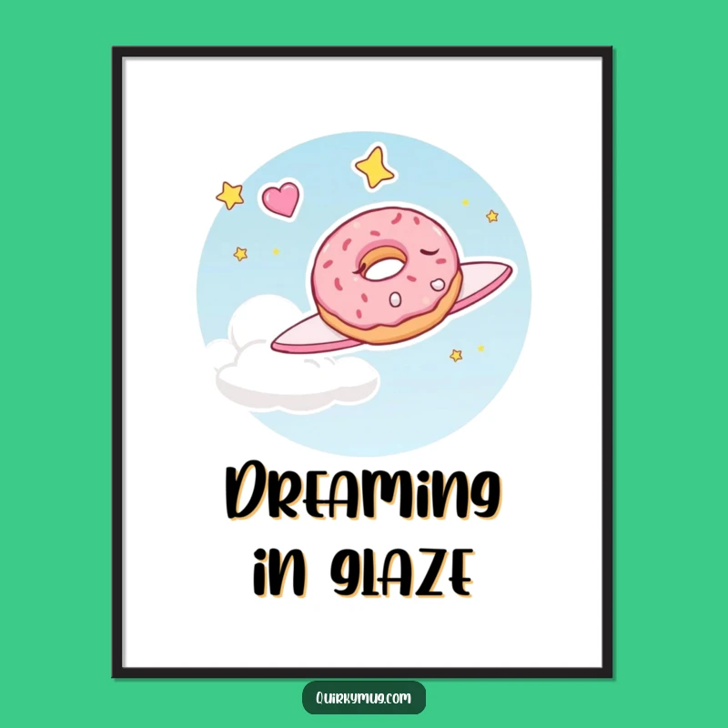 Funny Sleepy Doughnut Digital Art: Bring Sweet Dreams to Your Walls Instantly!