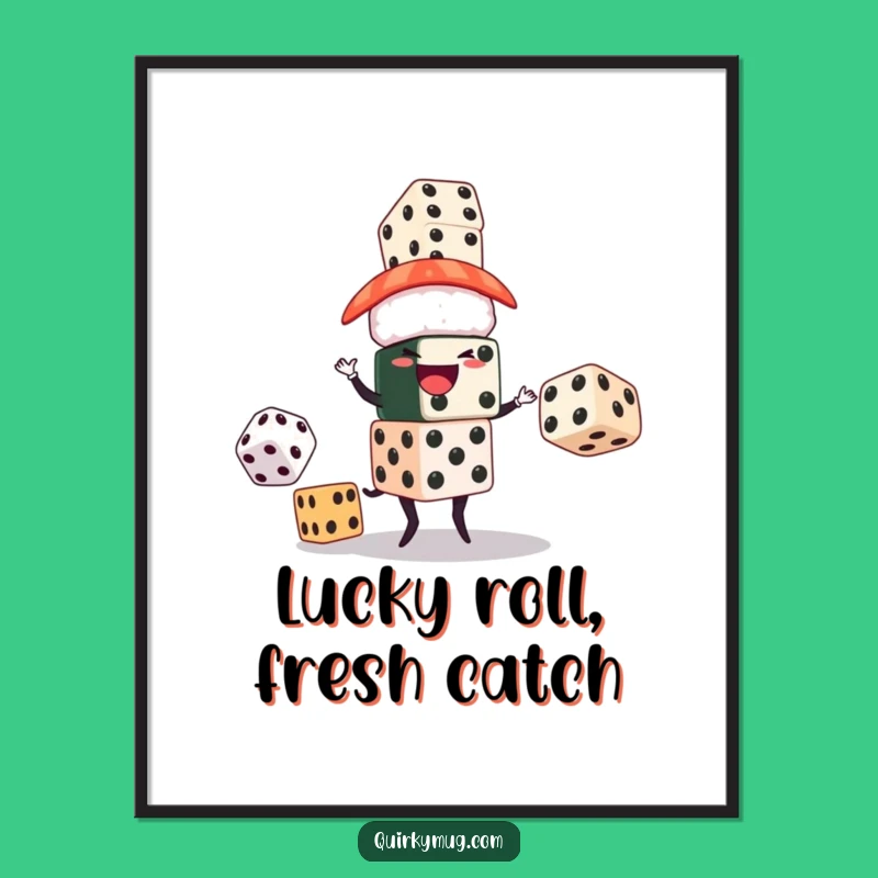 Funny Sushi Juggler Digital Art: Bring Hilarious Luck to Your Walls Instantly!