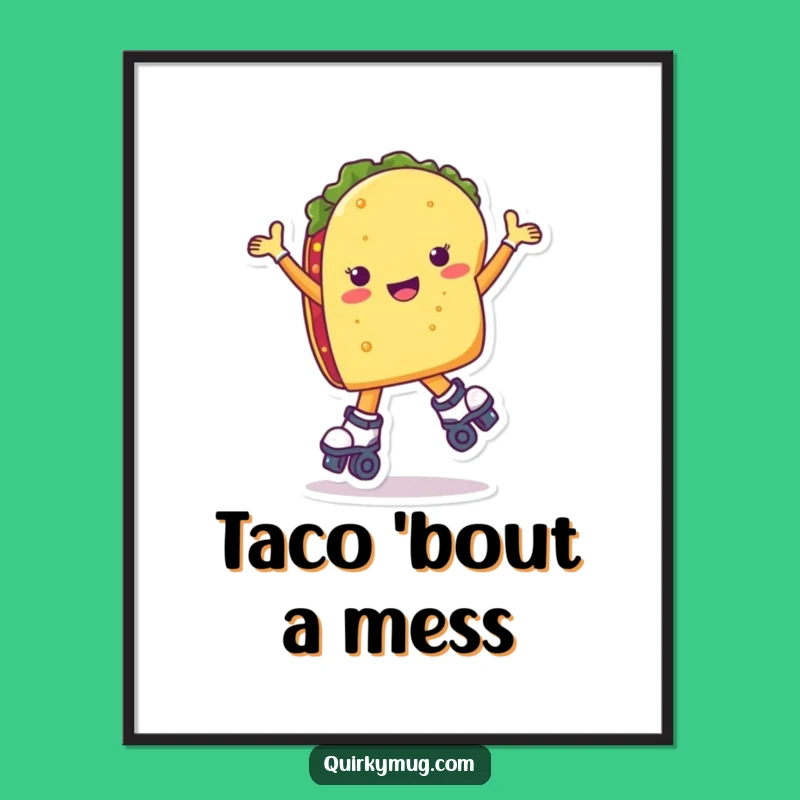 Funny Taco Roller Skate Digital Art - Instant Laughs Gift