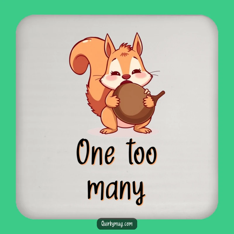 Funny Squirrel Acorn Surprise Drink Coaster: Protect Surfaces with Humor, Great Gift