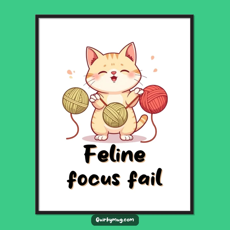 Funny Juggling Cat Poster - Playful Wall Art, Hilarious Pet Gift