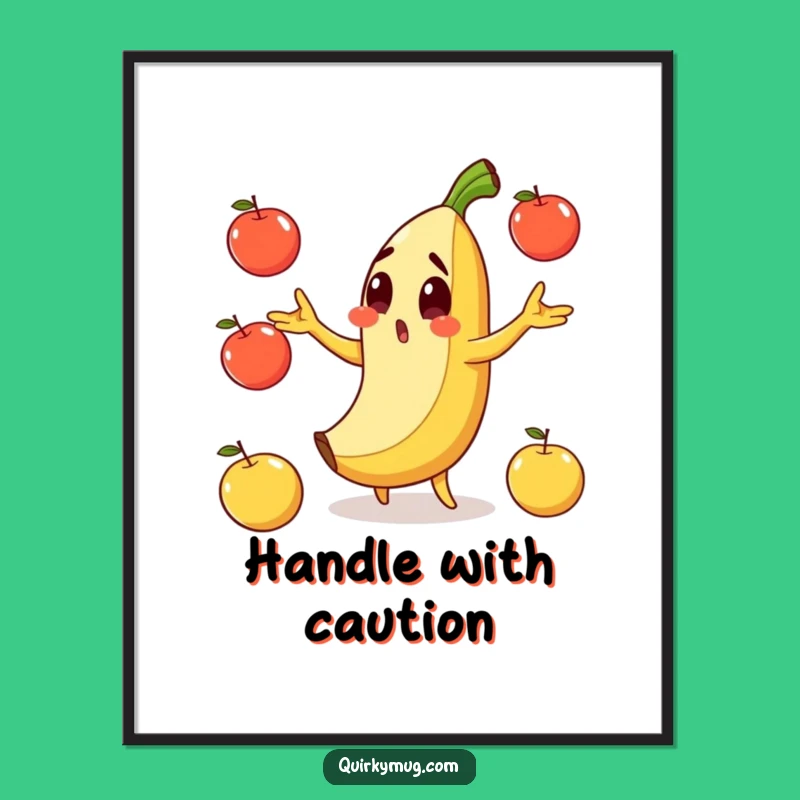 Funny Banana Slip Poster - A Comedic Scene of Fruitful Chaos