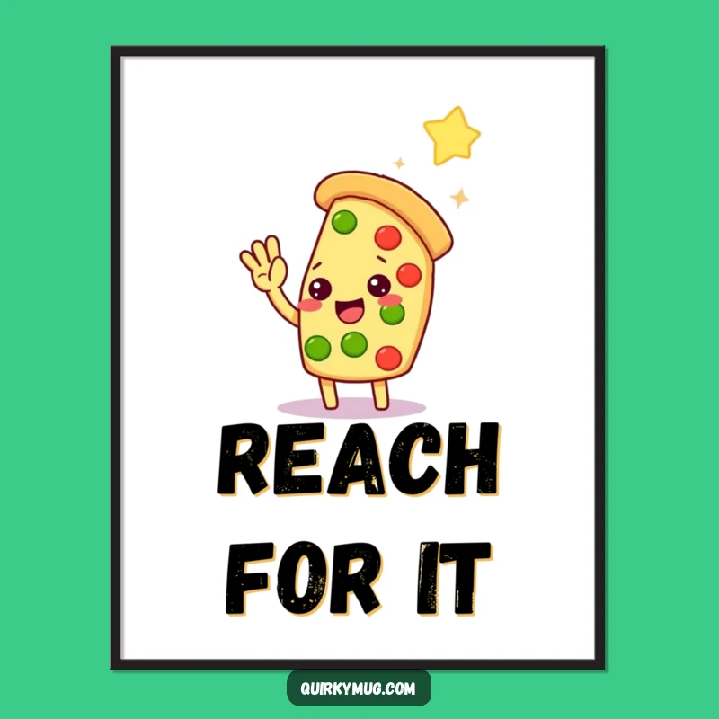 Funny Kawaii Pizza Star High-Five Poster: A Hilarious Gift for Inspirational Decor
