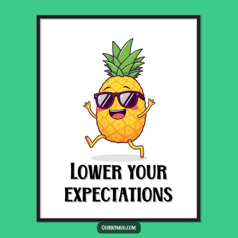 Funny Limbo Pineapple Poster: Giggling Fruit Art, Hilarious Wall Decor Gift!
