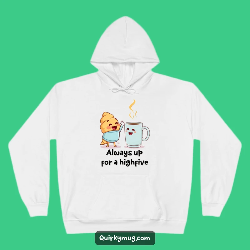 Cozy Funny Croissant High-Five Hoodie: Your Warm & Funny Gift Essential