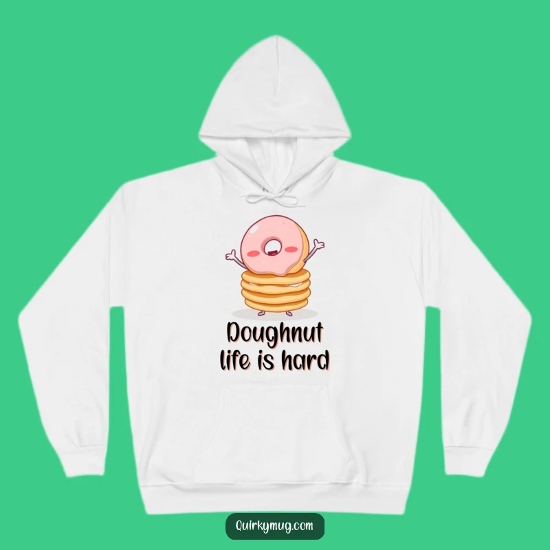Cozy Funny Donut Pancake Hoodie - Wobbly Balance Breakfast Apparel