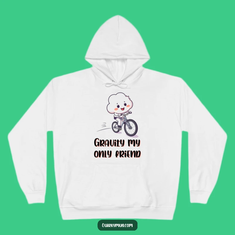 Funny Cloud's Out-of-Control Bike Ride Hoodie - Cozy & Comedic Winter Wear