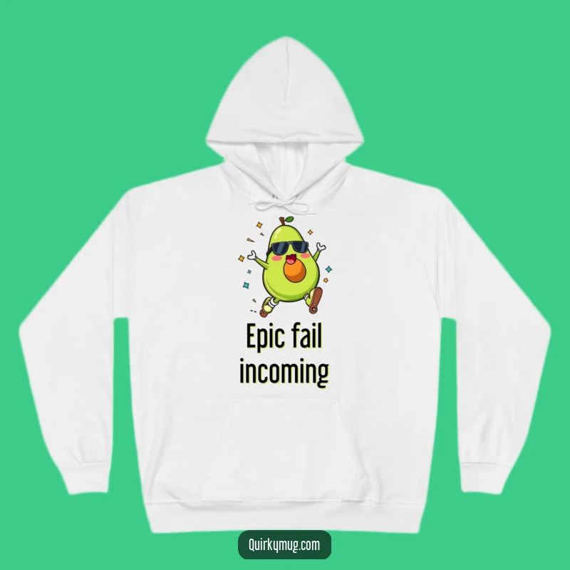 Funny Kawaii Avocado Roller Skate Fall Hoodie - Cozy Hilarious Gift