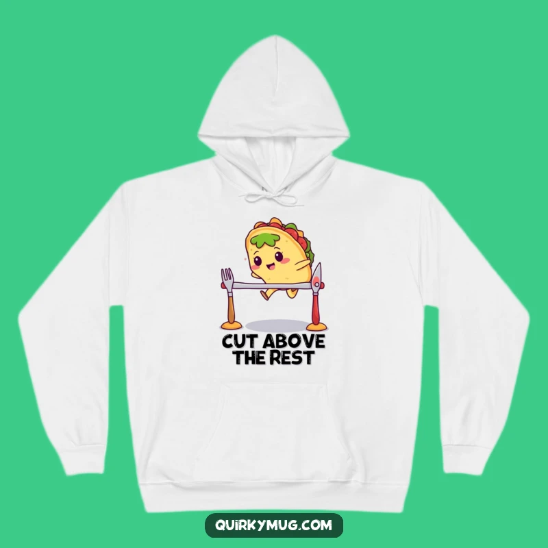 Funny Kawaii Taco Cutlery Jump Hoodie - Cozy Challenge Gift