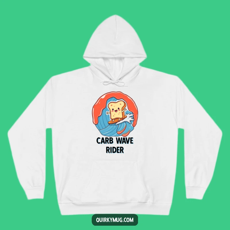 Funny Toast Surfer Hoodie: Cozy Jam Wave Design, Great Gift!