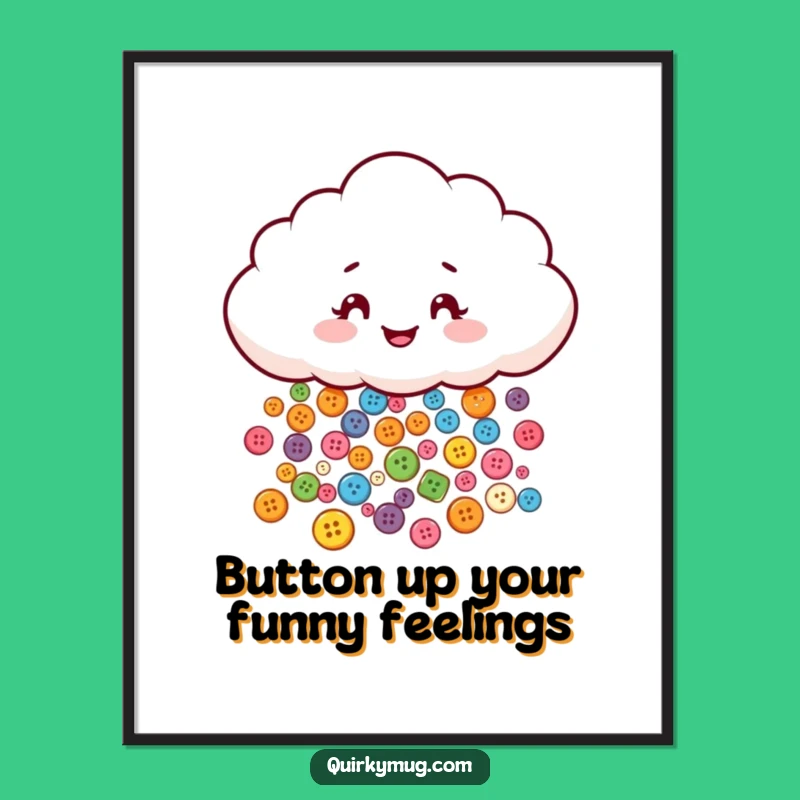 Free Printable Wall Art: Mischievous Button Cloud Inspiring Joyful Downloadable Decor