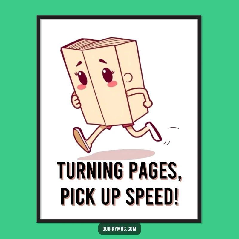 Funny Free Printable Wall Art: Book Racer, Quirky Downloadable Decor