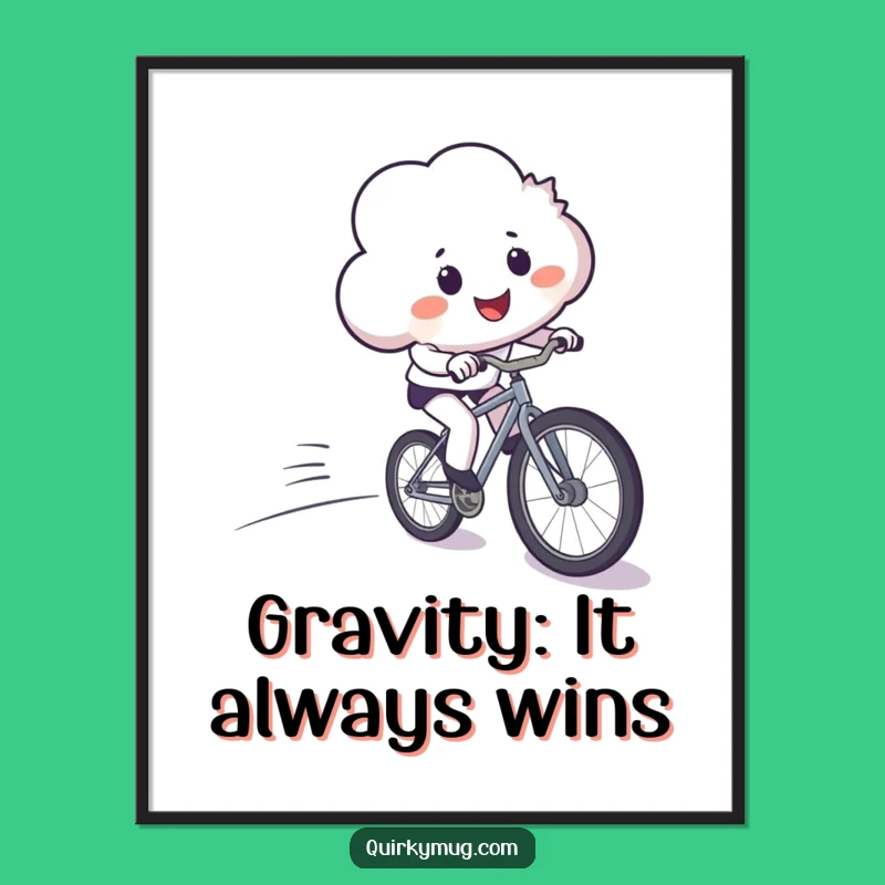 Funny Free Printable Wall Art: Cloud Bike Fail Downloadable Art