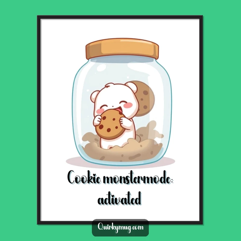 Funny Free Printable Wall Art: Creature Cookie Heist Digital Download Art