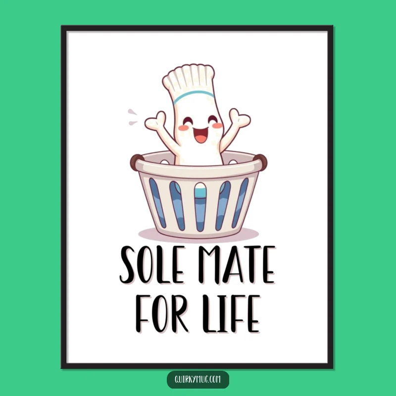 Funny Free Printable Wall Art: Giggling Laundry Sock - Humorous Downloadable Decor