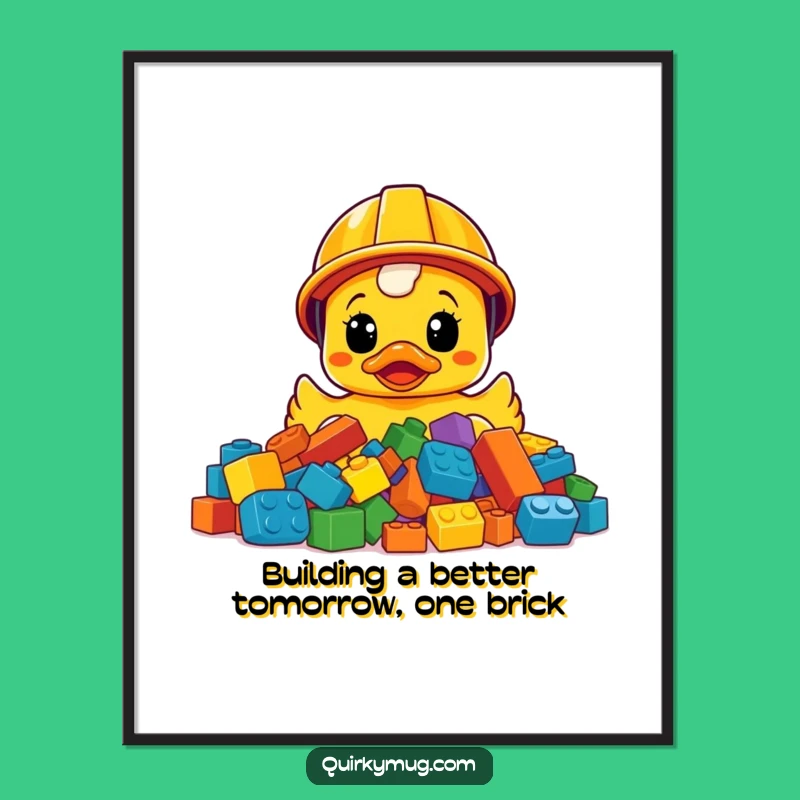 Funny Free Printable Wall Art: Surprised Ducky Construction - Downloadable Decor!
