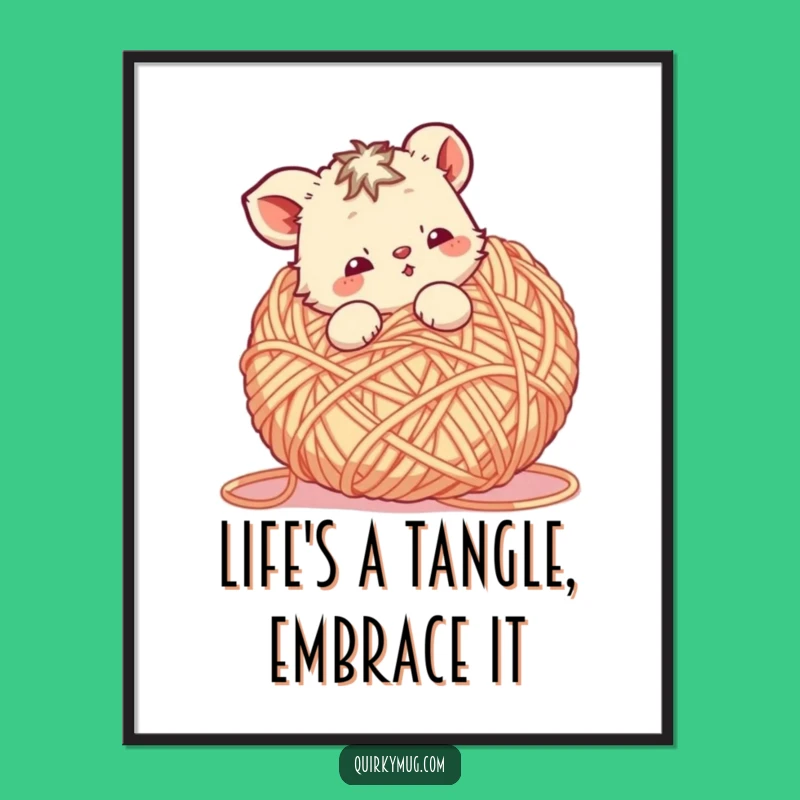 Funny Free Printable Wall Art: Yarn Monster Animal Humorous Downloadable Decor