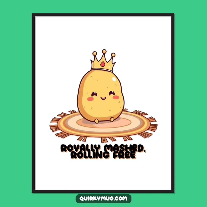 Funny Free Printable Wall Art: Potato King's Royal Slide, Downloadable Whimsical Decor