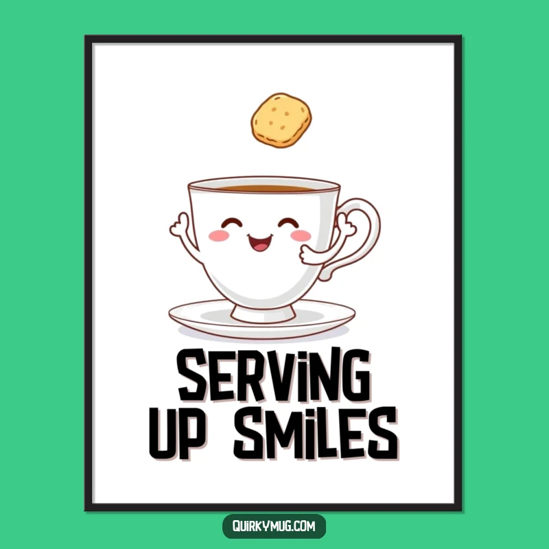 Free Printable Funny Wall Art: Self-Serving Teacup, Whimsical Treat Downloadable Art